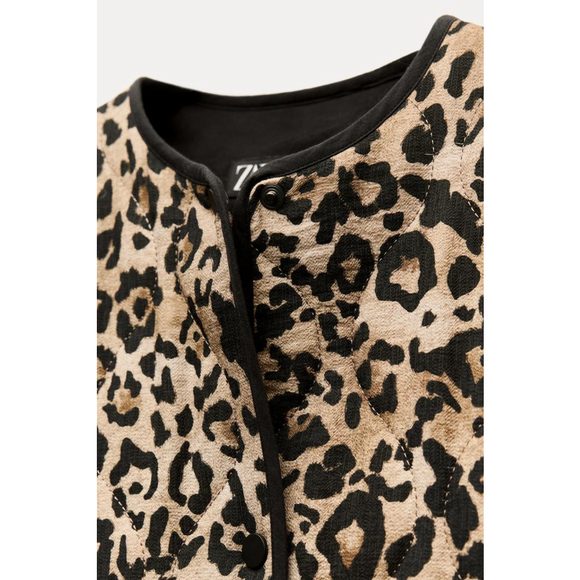 Zara Animal Print Puffer Jacket Size S - Picture 9 of 14